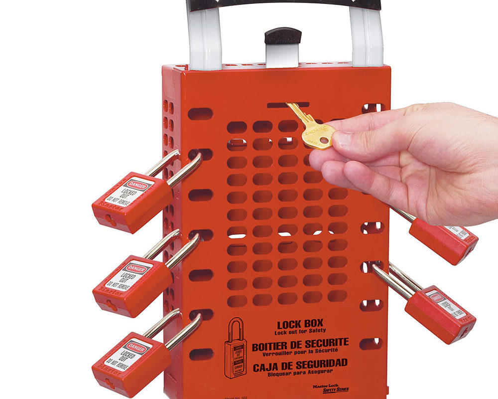 503RED Latch Tight Group Lockout Box In Red