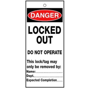 RLTT09B Lockout Safety Tags - 'Danger Locked Out'