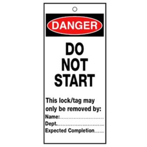RLTT10B Lockout Safety Tags - 'Danger Do Not Start'