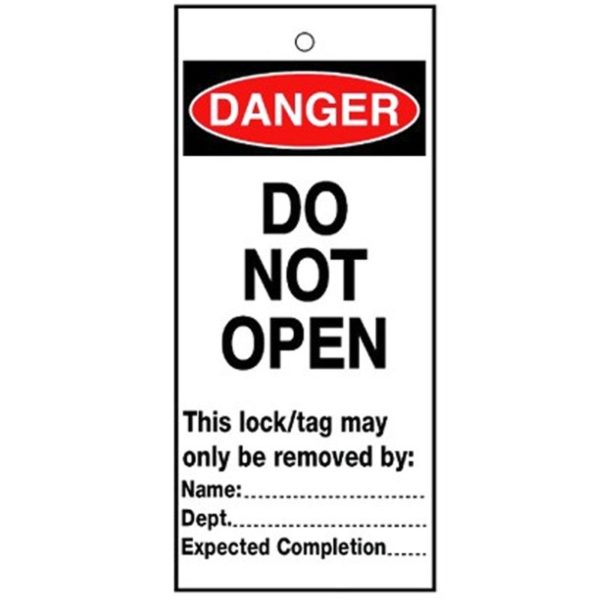 RLTT11B Lockout Safety Tags - 'Danger Do Not Open'