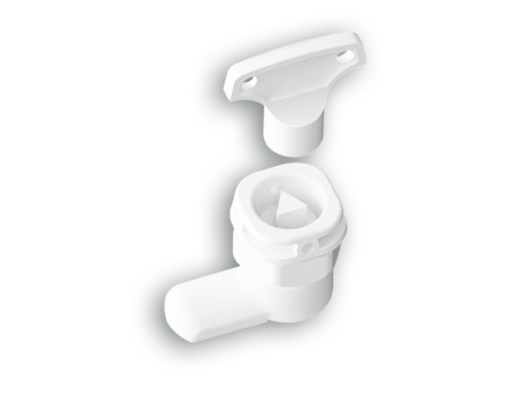 Quitérios Triangular Plastic Cam Lock + Key - RFE Reg Farrell Engineering